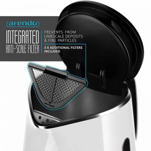 filtro desmontable en el hervidor de agua