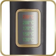 ajustes de temperatura en una plancha de pelo