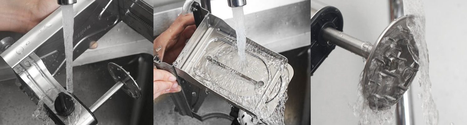 limpieza de un cortador de verdura manual