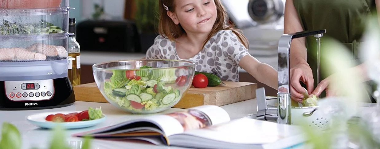 vaporera con libro de recetas