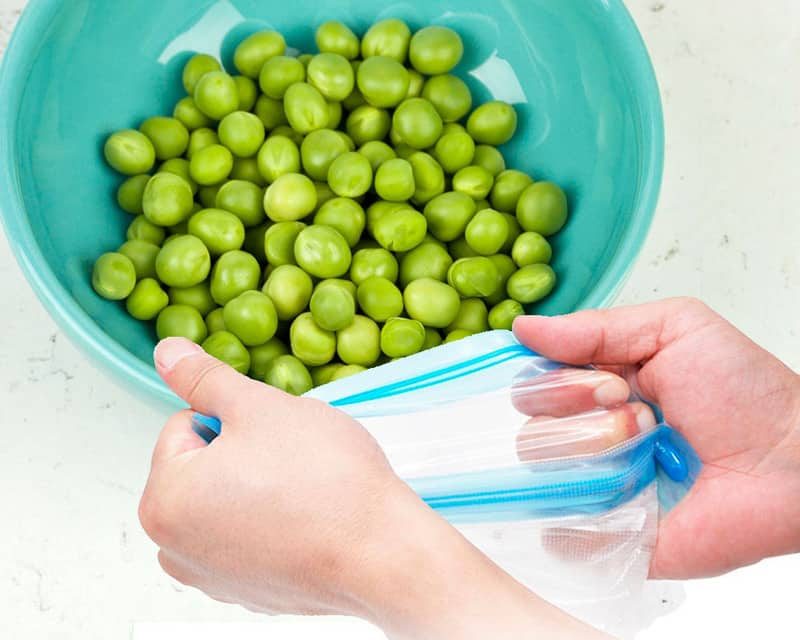 preparación del puré de guisantes